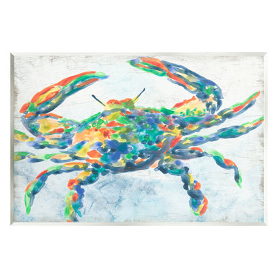 Az-930-Crabe abstrait aux tons de bois par June Erica Vess