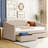 Beige Twin Daybed With Two Drawers And Construction - Enjoy Long-Term Use Size Storage In Add Function Style To Your Bedroom-809469828