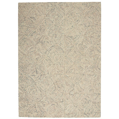 Farhaad 3'9" x 5'9" Ivory Multicolor Modern Indoor Rug