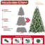 Arbre de Noël mixte en PVC et à aiguilles rigides avec pommes de pin et support en métal robuste-358750479