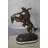 Bronco Buster by Remington Bronze Statue on Triple Marble Base, Iconic Western Decor, 21"Lx10"Wx26"H