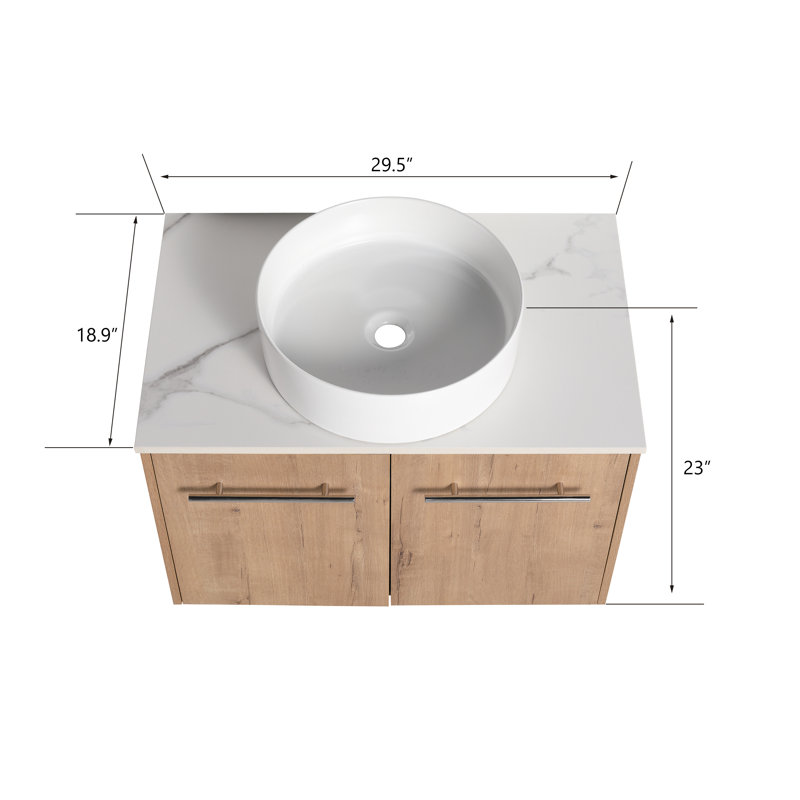 Ensemble de meuble-lavabo mural simple 29,56 po Nadalynn
