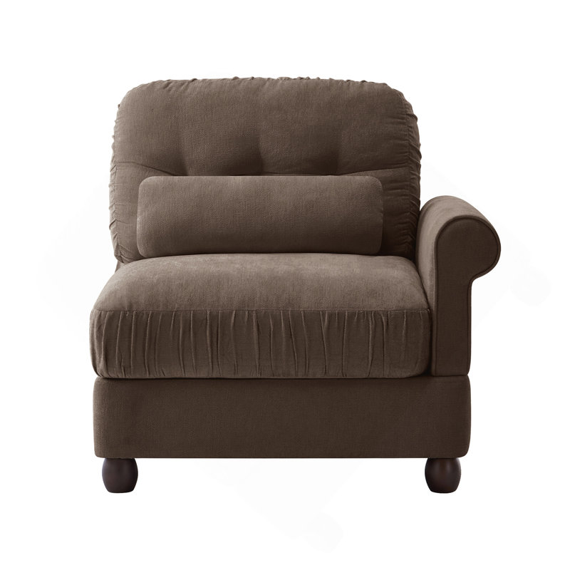Canapé Melbourne en tissu chenille avec coussin, Brown Chenille