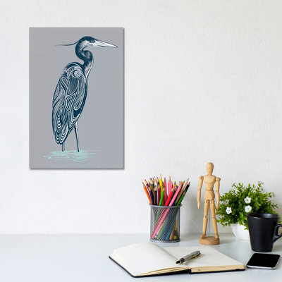 Blue Heron by Rachel Caldwell - Wrapped Canvas Print