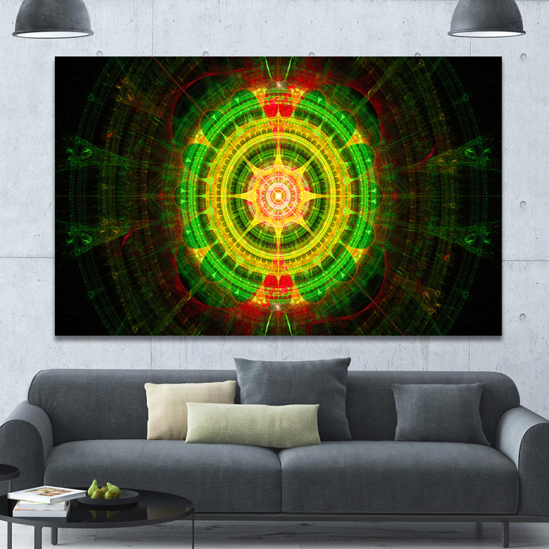 « brillante green fractal sphere », impression sur toile tendue, H 8 po x l 12 po x P 1 po