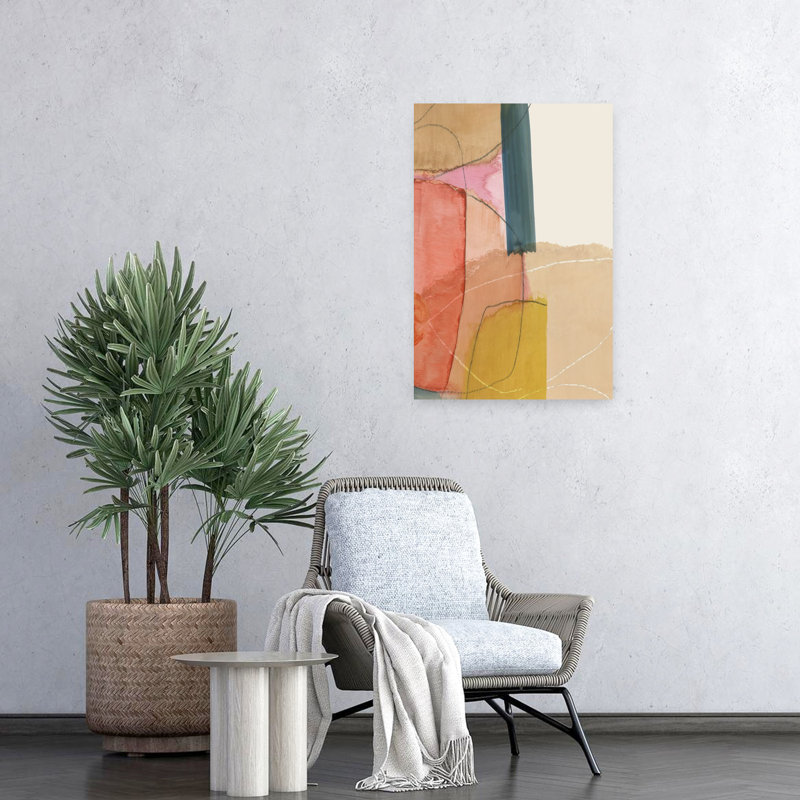 Papier brillant I, art géométrique abstrait moderne, H 24 po x l 16 po