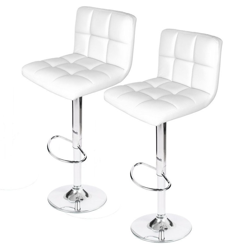 Tabouret de bar pivotant à hauteur réglable Beckwith, blanc