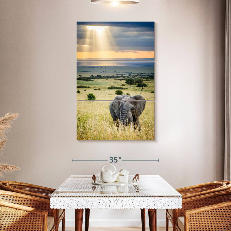 Brampt Savanna Elephant, 50" H x 32" W