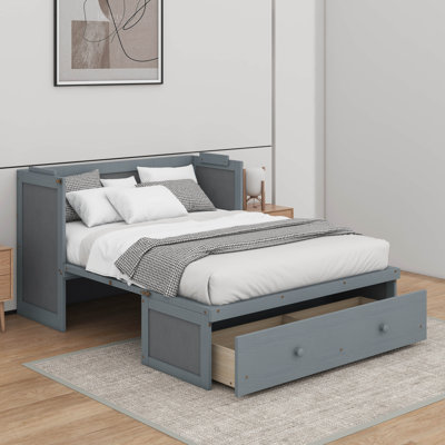 Lit escamotable double avec port USB et tiroir