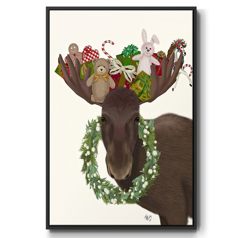 Orignal de Noël et cadeaux de Noël, Noir, H 41 po x l 27 po x P 1,5 po