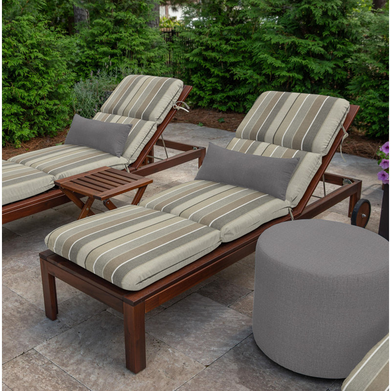 Marlowe Sunbrella® 1-Piece Outdoor Chaise Cushion, Milano Char Stripe Sunbrella®