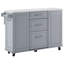 50.7" Rolling Storage Kitchen Island With Drop Leaf And 2 Drawers