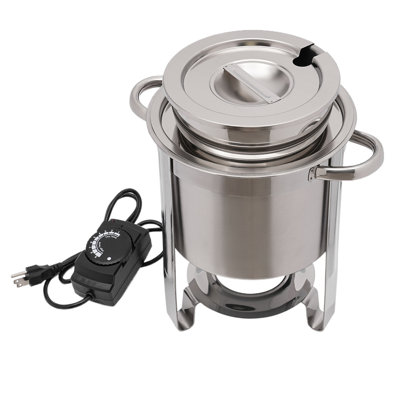 Réchaud à soupe rond électrique en acier inoxydable avec couvercle Rayle