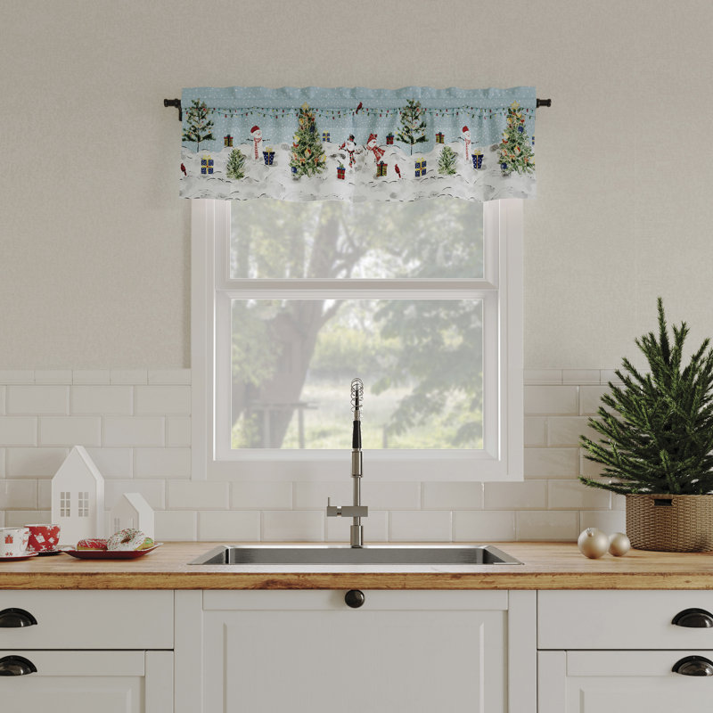 Rangement de rideau de cuisine semi-diaphane avec passe-tringle Ketela, L 54 po x L 24 po