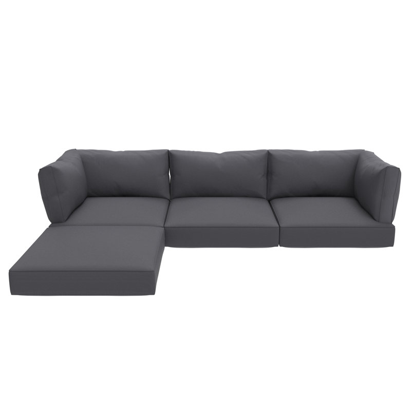 Ensemble de coussins de remplacement pour canapé modulaire intérieur / extérieur, 5 po, Gris