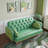 Loveseat Sofa With Tulip Pattern, Modern Upholstered Two Seater Sofa With 2 Dumpling-Shaped Throw Pillows, Comfy Couch