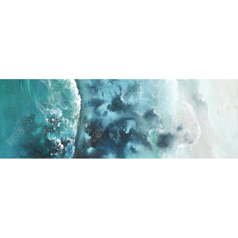 Toile bord de mer des Caraïbes | Décor bord de mer bleu côtier