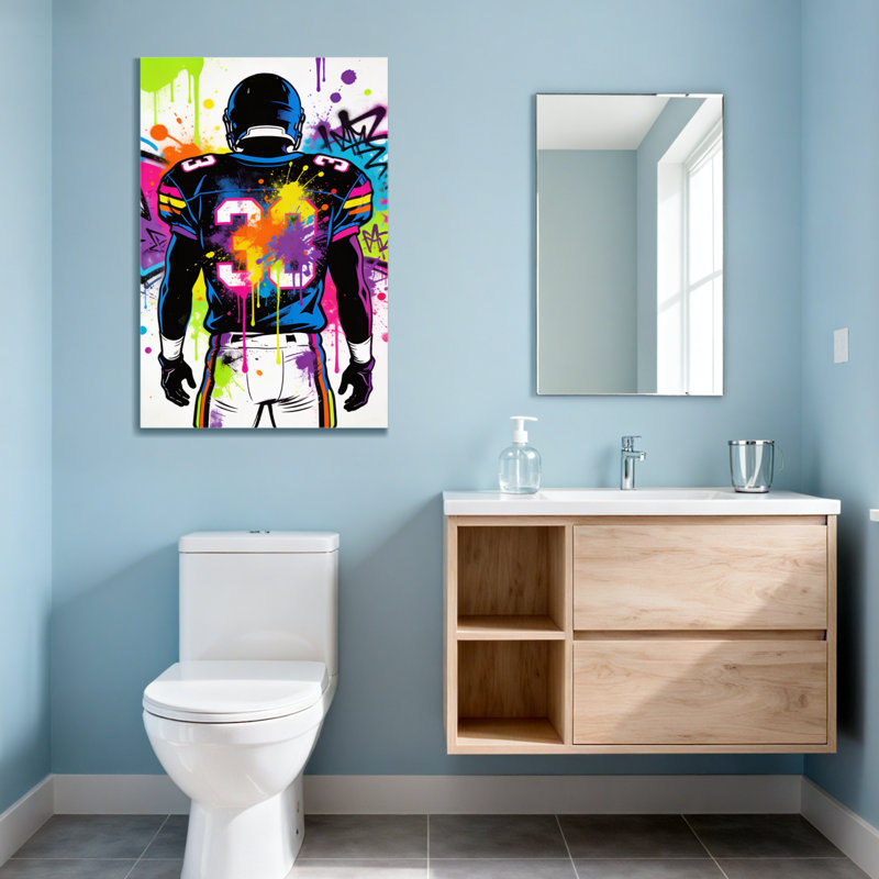 Abstrait, joueur de football coloré, impression d'art graffiti