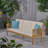 3-Seater Outdoor Patio Sofa, Weather Resistant Patio Bench with Water Resistant Cushions