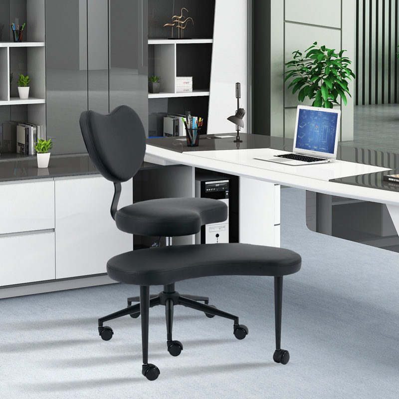 Adjustable Cross-leg Desk Chair With Wheels – Meditation & Adhd Chair With Lumbar Support For Active Sitters