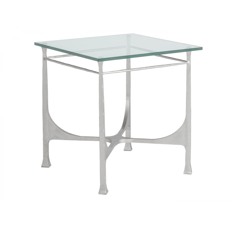 Metal Designs Bruno Square End Table, Argento