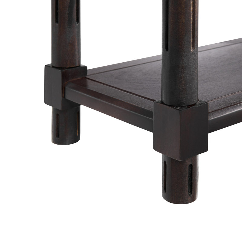 Tables de bout étroites avec tablette, ensemble de 2, Espresso