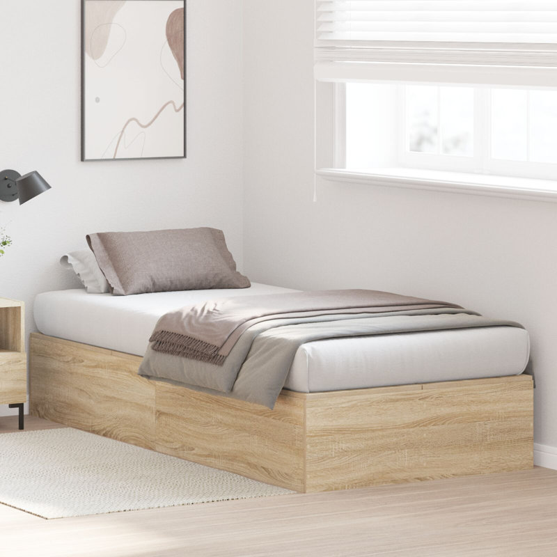 Storage Bed Frame, Sonoma Oak, 80 x 200 cm