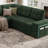 7-Seater Large Sectional Sofa Bed With Storage Ottoman & Lovescat, Chenille Modular Sleeper Sofa Set With 2 Pillows, 112" U-Shaped Convertible Couch For Living Room-1043419752