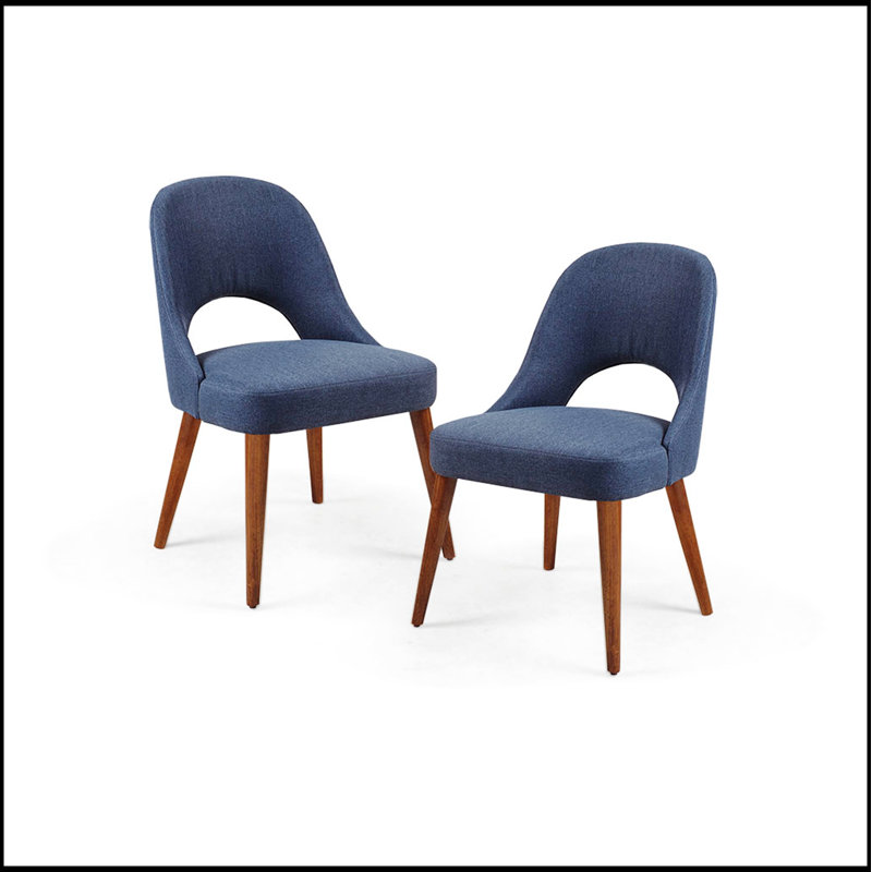 Ensemble de 2 chaises d'appoint confortables avec coussins épais et tissu doux pour la peau pour une expérience d'assise améliorée