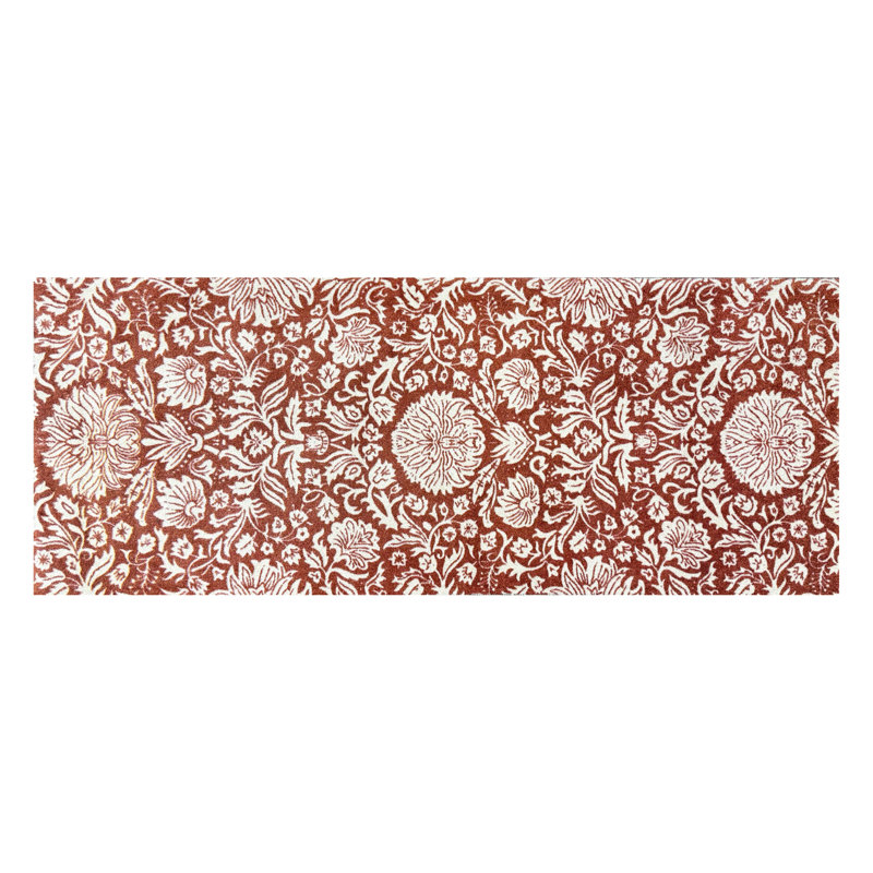 Tapis de couloir une pièce, L 75 po x L 28 po, Orange; brun clair