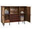 Armoire de rangement pour le vin spacieuse avec porte double et tablette amovible