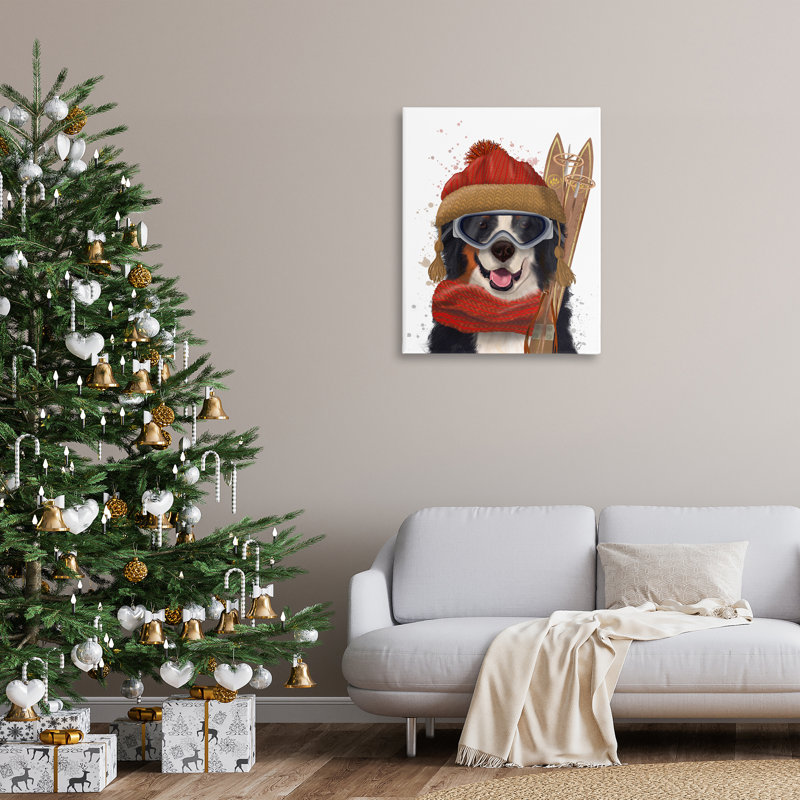 «Happy Skiing Dog» par Fab Funky, H 40 po x l 30 po