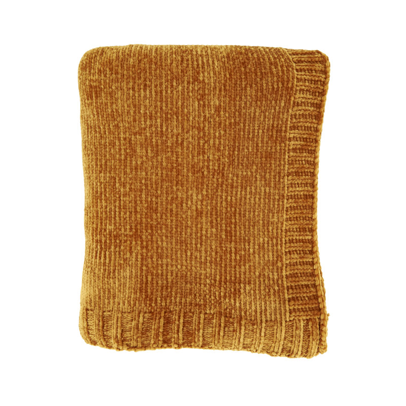 Jeté en tricot Carley Anden, Jaune