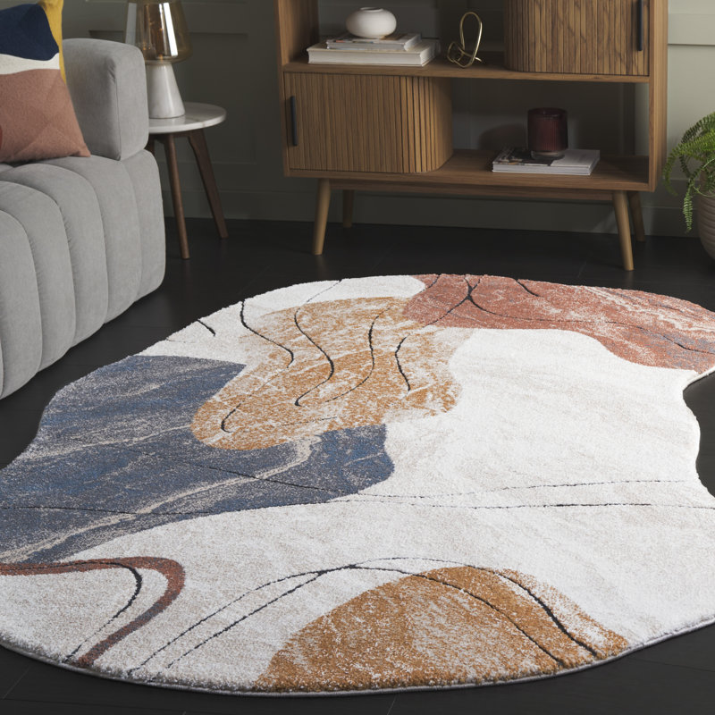 Tapis abstrait Contour 307 Performance, Nouveauté 5 pi 5 po x 7 pi 6 po