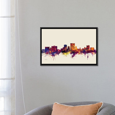 Skyline Series: El Paso, Texas, USA on Beige Painting Print on Wrapped Canvas -  East Urban Home, USSC5831 33575707