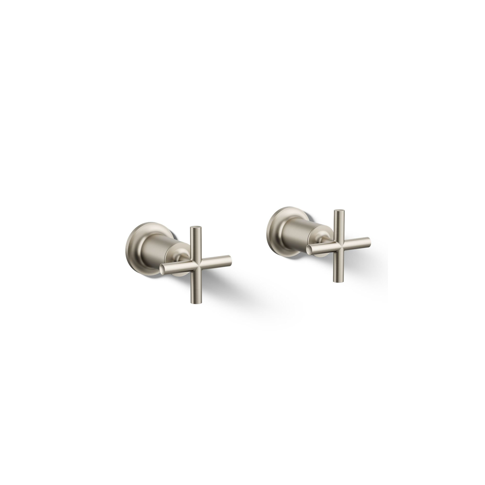 Purist Deck- or Wall-Mount High-Flow Bath Valve Trim with Cross Handle, Vibrant Brushed Nickel