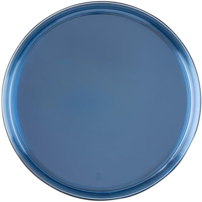 Assiettes en plastique bleu transparent de 10 pouces, 30