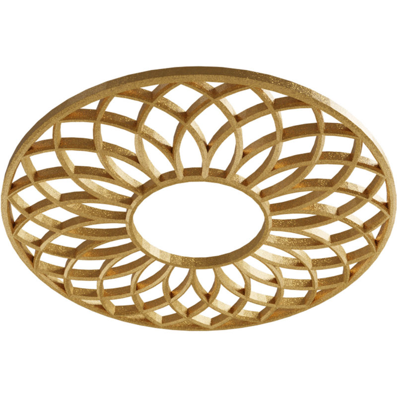 16"OD x 5 1/2"ID x 1/2"P Cannes Architectural Grade PVC Pierced Ceiling Medallion, Gold, Gold, 16" H x 16" W x 0.5" D