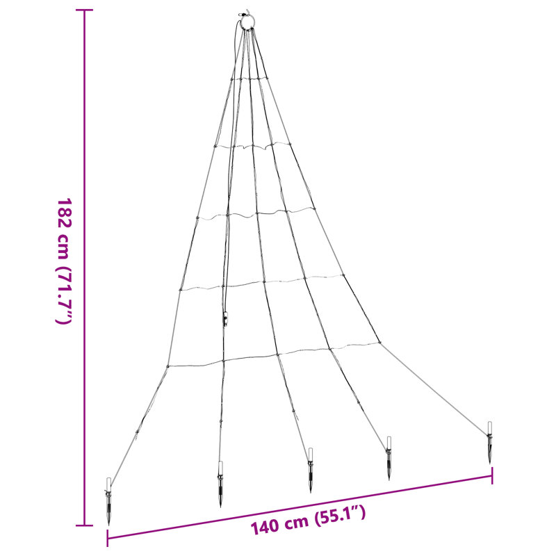  LED Christmas Tree with Ground Spikes 180 cm Metal, Multicolour