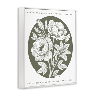 «Rounded Green Iris Blossoms», estampe numérique encadrée