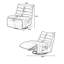 Fauteuil paresseux Cevion, fauteuil rotatif moderne avec pochette de rangement latérale - Parfait pour les petits espaces et les moments de lecture-741691823