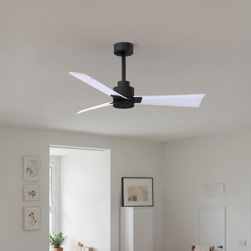 Ventilateur de plafond Alessandra 42, Blanc mat, Noir mat