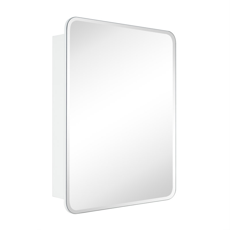 Armoire à pharmacie en verre sans cadre avec tablettes réglables Claytin, H 30 po x l 24 po x P 4,72 po