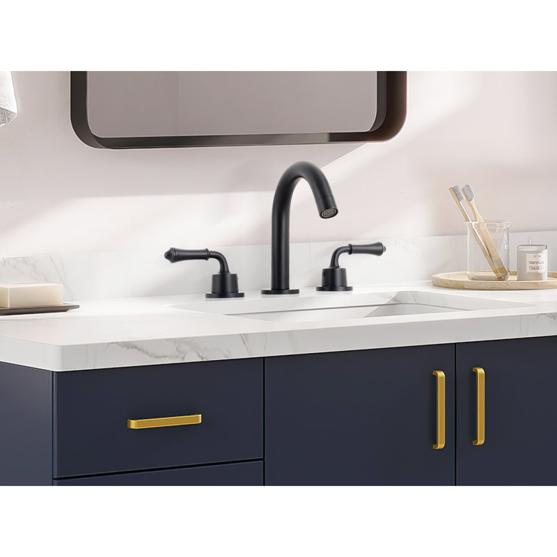 2-handle Bathroom Faucet with Drain Assembly