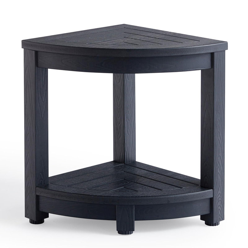 Corner Shower Stool for Shaving Leg, Waterproof Bathroom Shower Bench Seat for Inside Shower(Black), Black