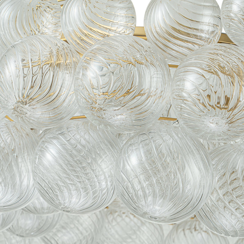 Theresa Cluster Chandelier with Glass Accents, 8, 19.69" H  x 32.68" W x 32.68" D