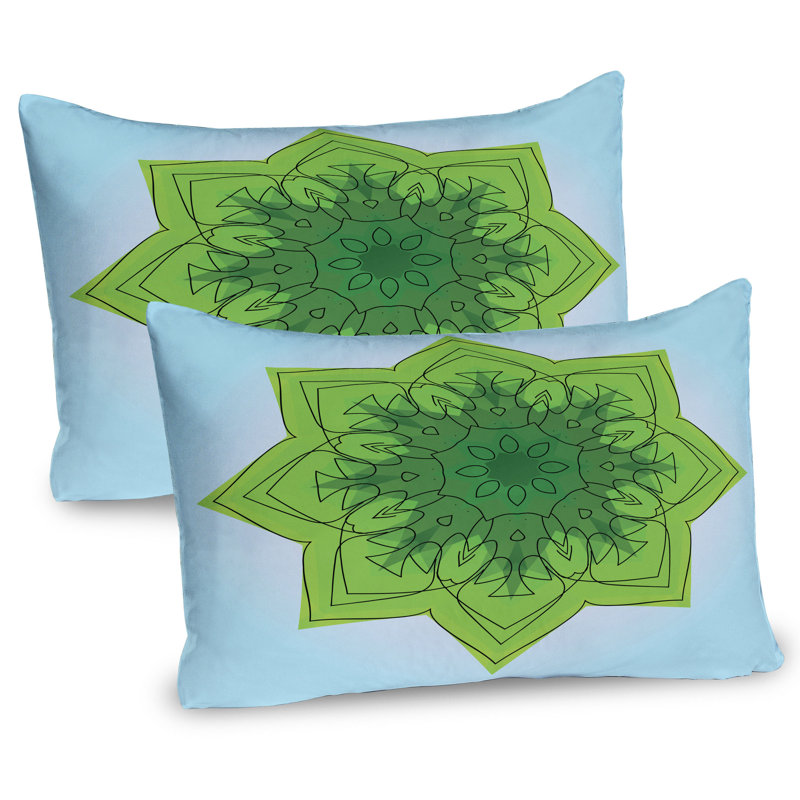 Ensemble de 2 taies décoratives Ambesonne Green Mandala, H 20 po x l 30 po