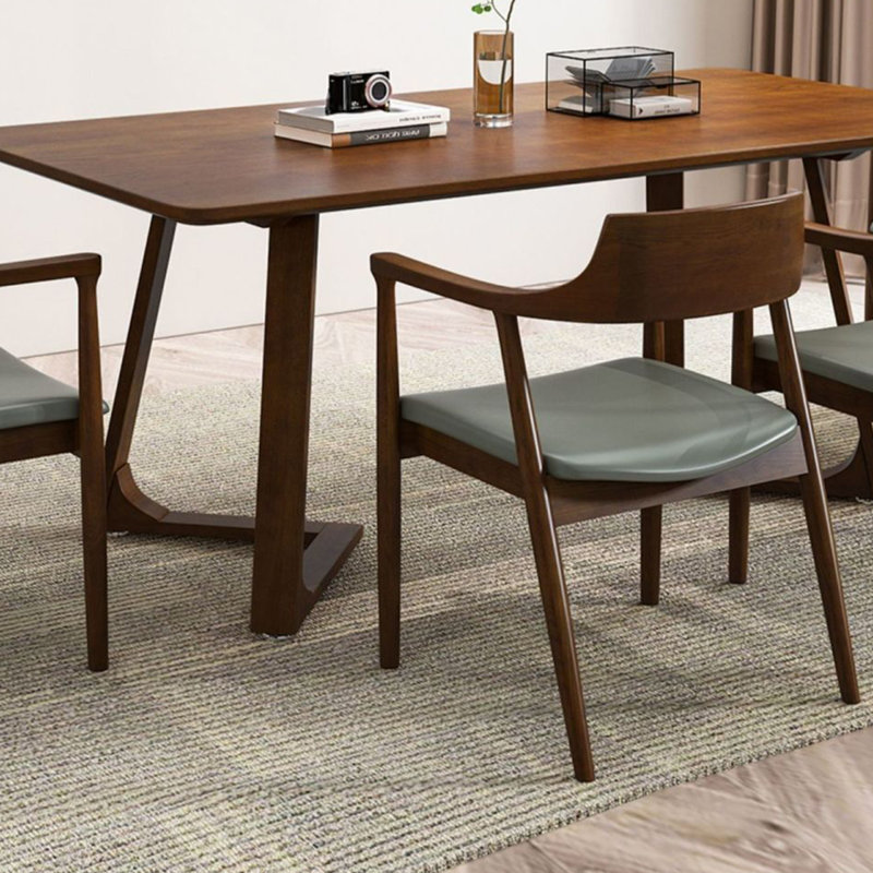 Simple Retro Solid Wood Dining Table Sets, 29.5"H x 59"L x 31.5"W