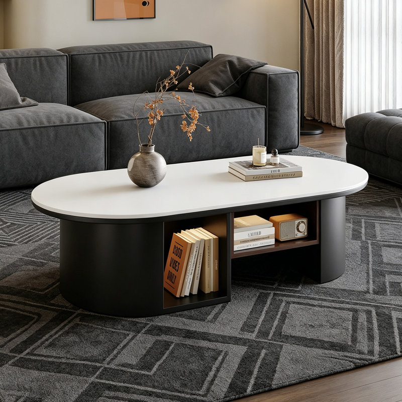 Table basse ovale en ardoise