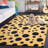 Jennabelle Hand Tufted Wool/Cotton Performance Geometric Rug in Gold/Black-1270730116